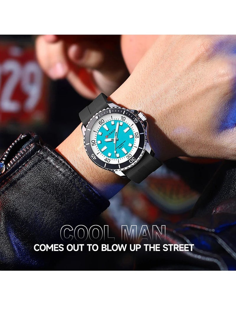 CURREN CURREN Original Brand Rubber Straps Wrist Watch For Men With Brand Box-8448  - Image 3