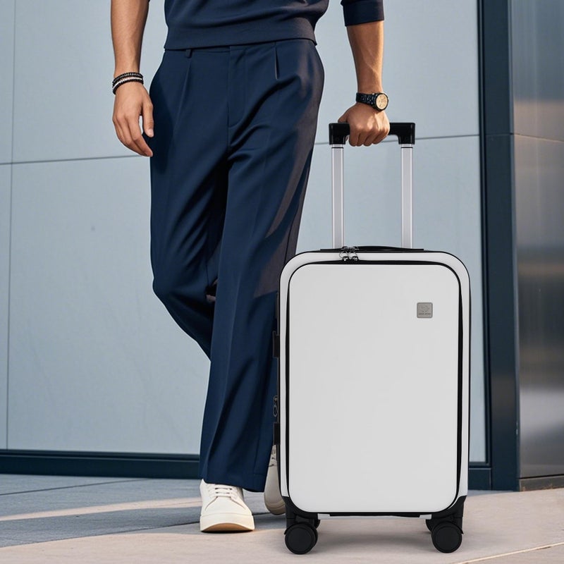 BISON DENIM 20 Inch Carry On Luggage, PC Lightweight Hardside Expandable Carry-On Luggage Airline Approved With Spinner Wheels, Front Compartment, Cup Holde, TSA-approved Lock, USB Port - Image 5