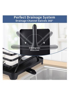 TYCOM TYCOM Dish Rack - Drying Stand Dish Rack- Dish Rack Kitchen Organizer -Dish Rack With Tableware Cutting Board Rack, Dish Rack Drainer Board Rack, 1-Layer Dish Racks For Home Kitchen (BLACK)…  - Image 3