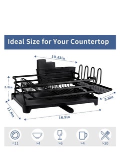 TYCOM TYCOM Dish Rack - Drying Stand Dish Rack- Dish Rack Kitchen Organizer -Dish Rack With Tableware Cutting Board Rack, Dish Rack Drainer Board Rack, 1-Layer Dish Racks For Home Kitchen (BLACK)…  - Image 2