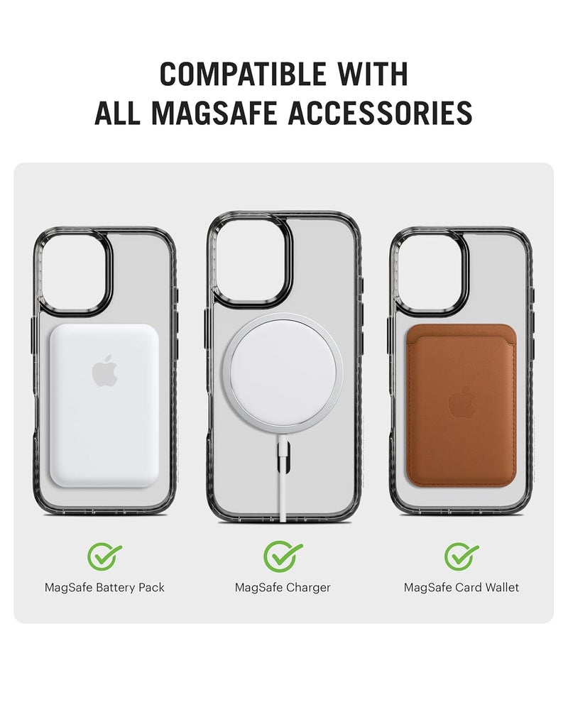 Daily Objects Polycarbonate Stride 2.0 Magnetic Case Cover Compatible With Iphone 16 | Wireless Charging Slim Back Cover | 2 Layer Edge Protection & Shockproof, Grey - Image 4
