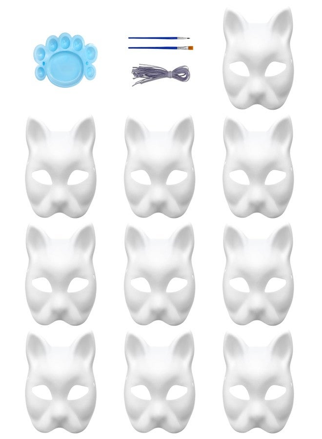 Qavctw 10pcs Cat Mask to Decorate Paint Masquerade Mask Costume Prop for Carnival Cosplay Party Favors - Image 1