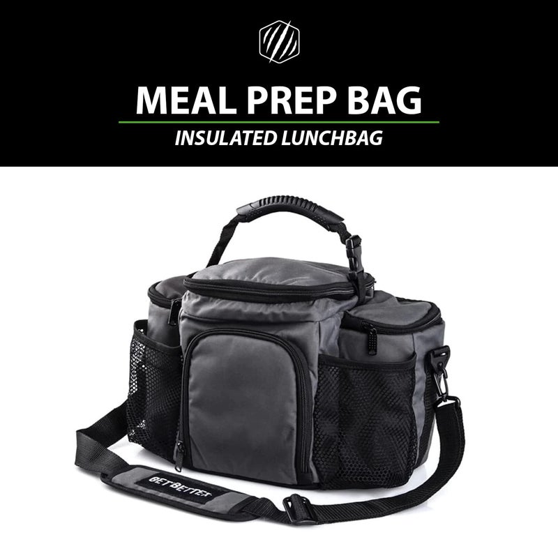Bear KompleX Bear KompleX Insulated Meal Prep Management Lunch Bag, 6 Compartment Lunch Box Cooler Tote with 3 Microwave Dishwasher Safe Portion Control Containers, Reusable Ice Pack, Free Recipe E-Book Included  - Image 2