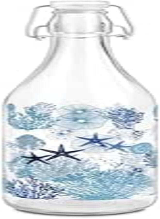 LELLA Bottle, CORAL Design, Premium Reusable Glass Water Bottle, 500ml Capacity