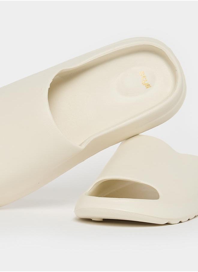 Styli Open Toe Wide Strap Chunk Slides