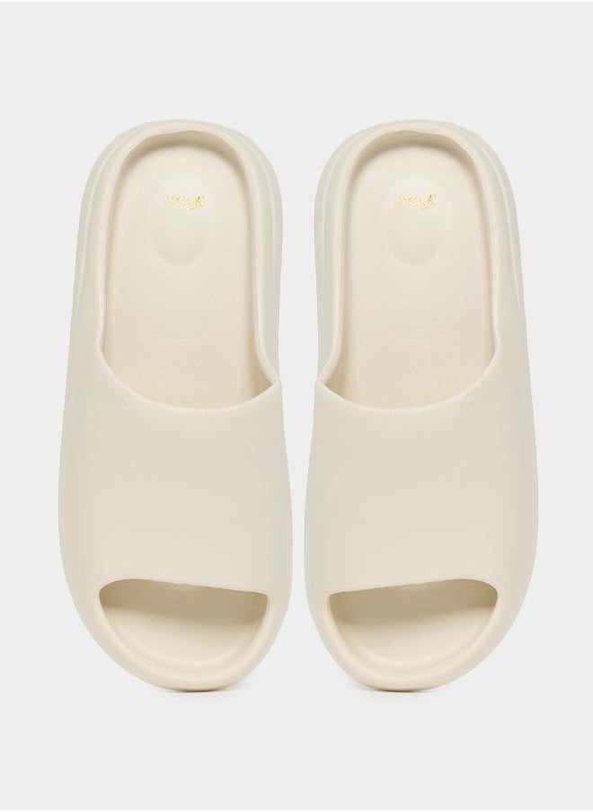 Styli Open Toe Wide Strap Chunk Slides