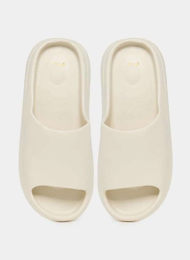 Styli Styli Open Toe Wide Strap Chunk Slides