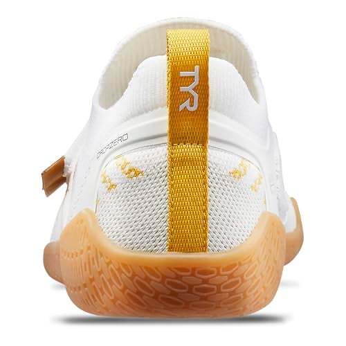 TYR Unisex DropZero Barefoot Shoes for Men - Gym Shoes with Stability Strap for Barefoot-Style Training, Lifting, HIIT, Walking - 9, White/Gold - Image 3