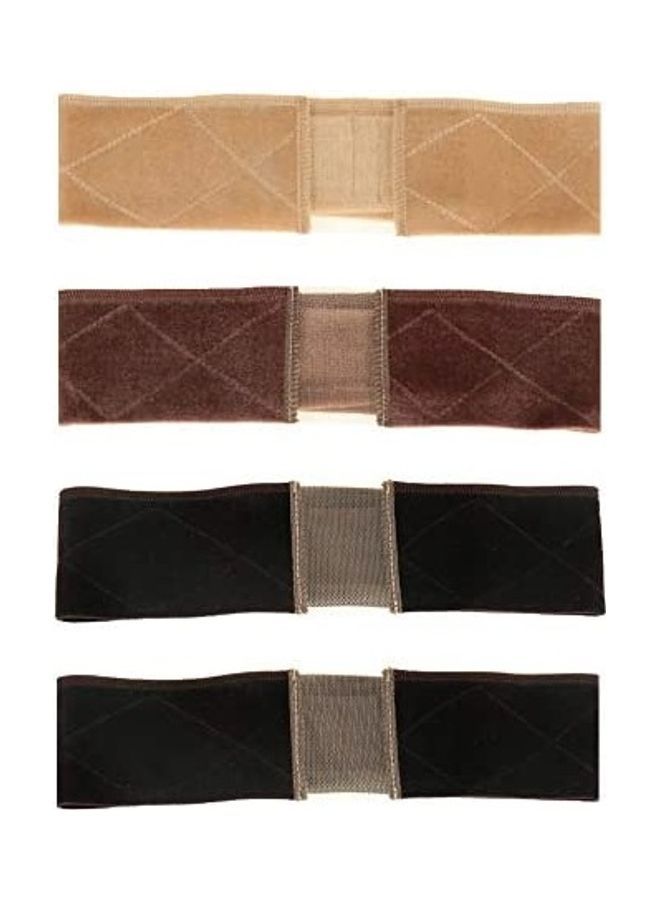 NIBEMINENT 4-Piece Wig Grip Headband Brown/Black/Beige
