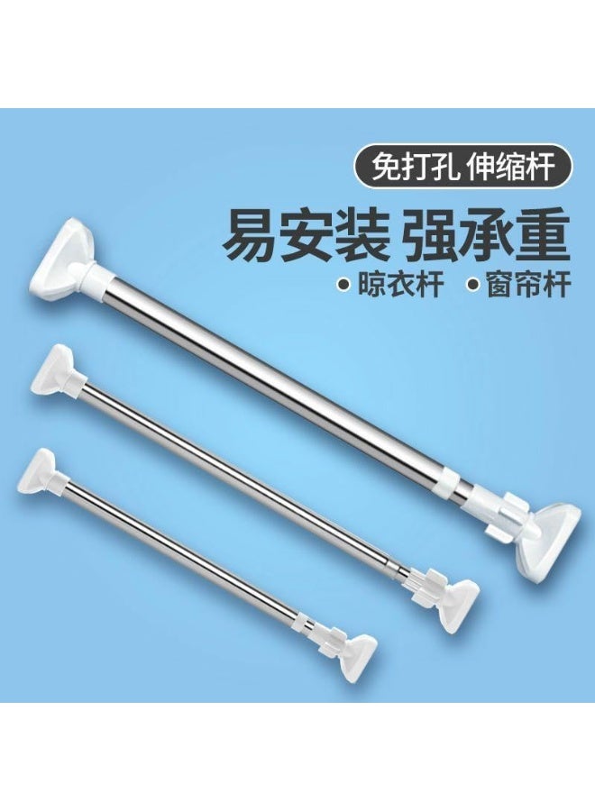 Extendable curtain pipe 110 cm - 2 meters | Stainless steel curtain pole without drilling | Multi-use hanger for bathroom and balcony - Image 4