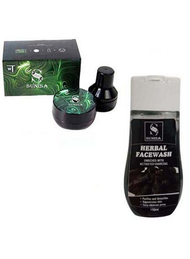 SUNISA Sunisa New Black Herbal Facewash With Activated Charcoal 100 Ml And 1 Sunisa Air Cushion Bb Cream (Pack Of 2) - Image 1