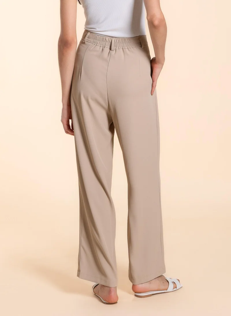 SHAPES DETAILED CHIFFON TROUSERS