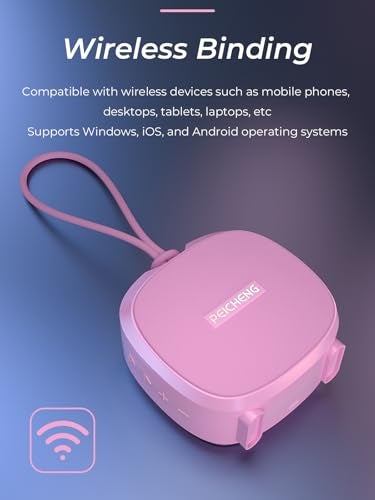 PEICHENG Speaker, Small Portable Bluetooth Wireless IPX5 Waterproof Shower Speaker,Loud Stereo Sound Deep Bass,TWS Paire, RGB Lights,Long Playtime for Outdoor Party, Great Gift,1PC(Pink) - Image 4