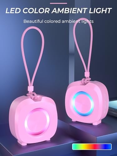 PEICHENG Speaker, Small Portable Bluetooth Wireless IPX5 Waterproof Shower Speaker,Loud Stereo Sound Deep Bass,TWS Paire, RGB Lights,Long Playtime for Outdoor Party, Great Gift,1PC(Pink) - Image 5