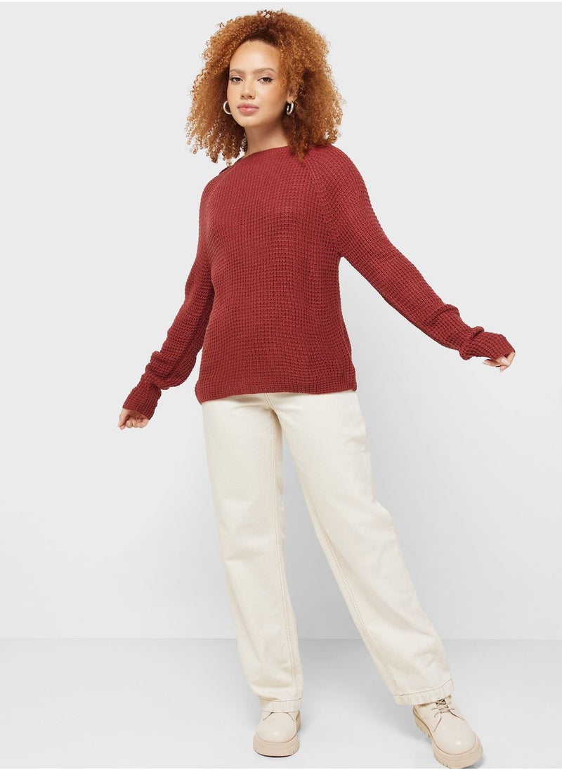 Jacqueline de Yong - Crew Neck Knitted Sweater - Image 1