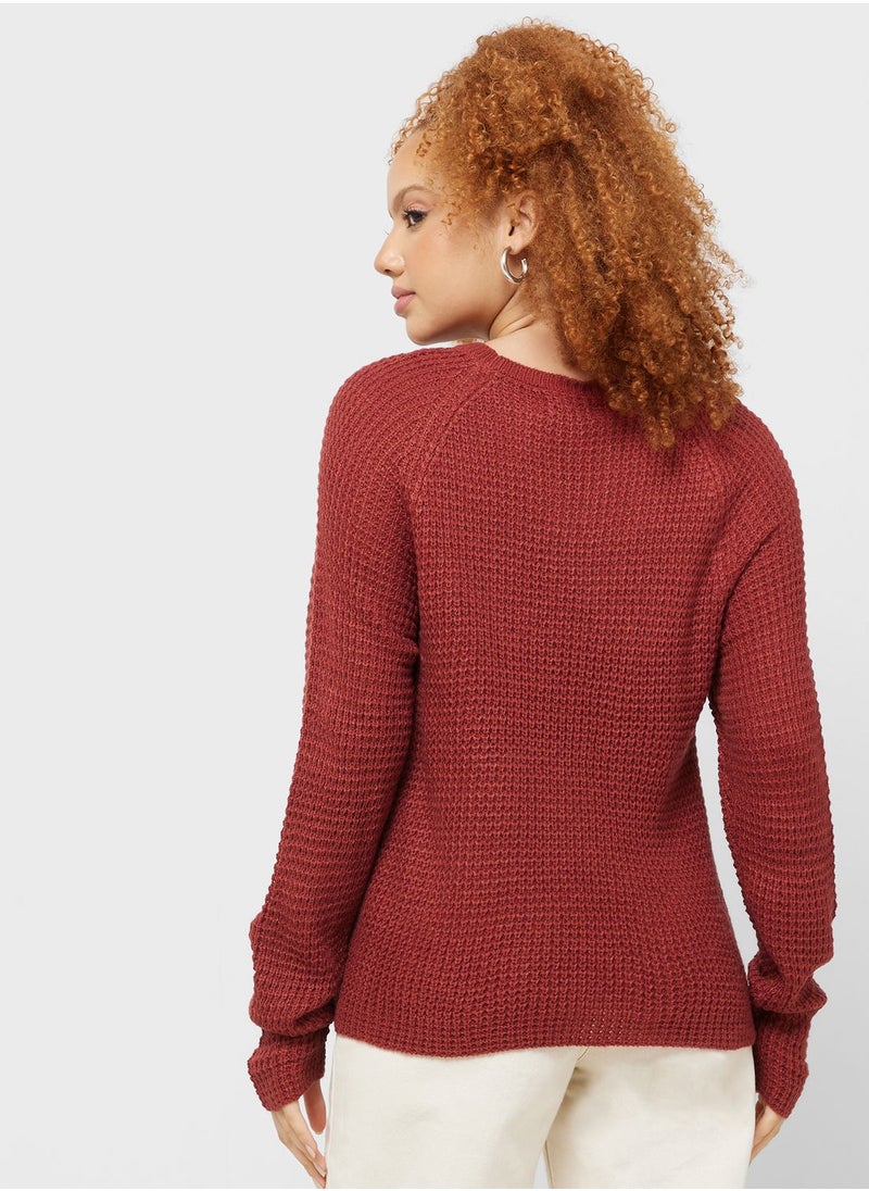 Jacqueline de Yong - Crew Neck Knitted Sweater - Image 1