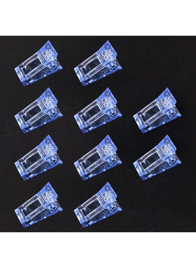 VNC 10Pcs Nail Tips Clip For Quick Building Polygel Nail Forms Nail Clips For Polygel Finger Nail Extension Uv Led Builder Clamps Manicure Nail Art Tool Dark Blue Color - Image 1
