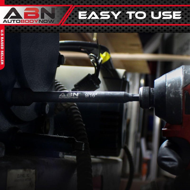 ABN Impact Nut Driver Tool Set - 6pc SAE 6 IN Long Shank Nut Driver Bits Magnetic Tip Sockets, 1/4 IN Hex Shank - Image 4