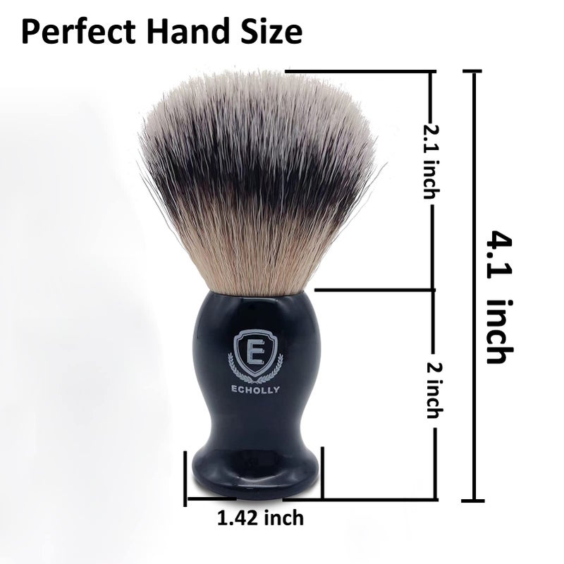 ECHOLLY Luxury Shaving Brushes For Men by Echolly-Super Strong NO Shedding Bristle Shave Brushes for Men-Smooth Acrylic Handle Legacy Shave Brush-Rich and Fast Lather Shaving Cream Brush Gifts for Fathers Day - Image 3