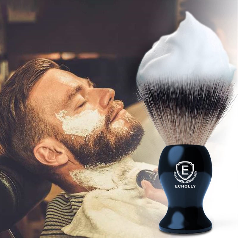 ECHOLLY Luxury Shaving Brushes For Men by Echolly-Super Strong NO Shedding Bristle Shave Brushes for Men-Smooth Acrylic Handle Legacy Shave Brush-Rich and Fast Lather Shaving Cream Brush Gifts for Fathers Day - Image 2