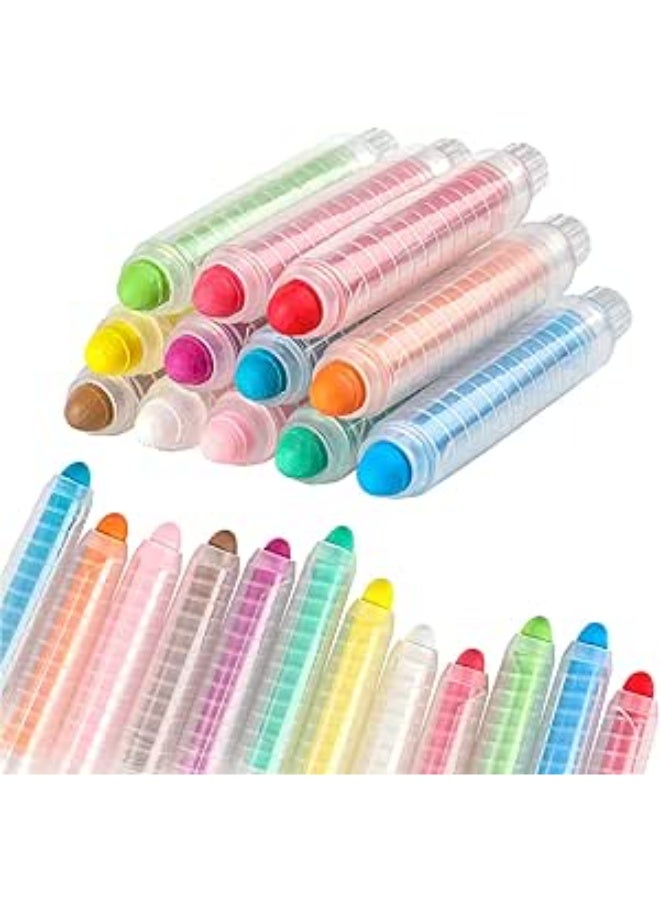 Dustless Chalk Holder Pen with 12 Colored Chalks – Adjustable Teacher Chalk Grip Sleeve for Blackboard Writing, Kids Sidewalk Drawing & Outdoor Street Art - Image 1