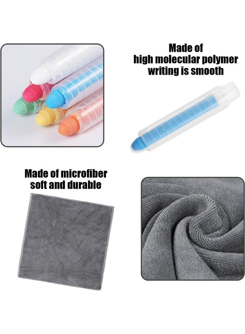 Dustless Chalk Holder Pen with 12 Colored Chalks – Adjustable Teacher Chalk Grip Sleeve for Blackboard Writing, Kids Sidewalk Drawing & Outdoor Street Art - Image 3