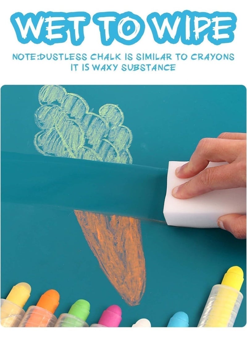 Dustless Chalk Holder Pen with 12 Colored Chalks – Adjustable Teacher Chalk Grip Sleeve for Blackboard Writing, Kids Sidewalk Drawing & Outdoor Street Art - Image 5
