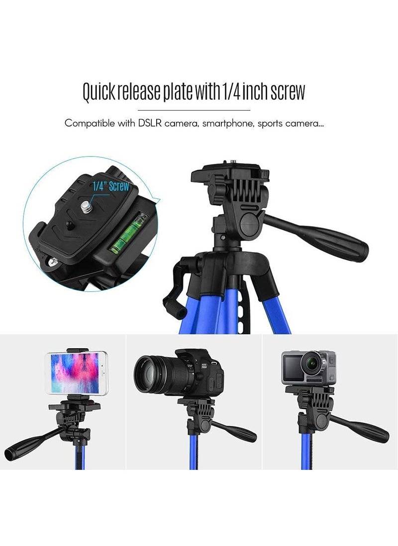 Generic - Lightweight and Durable Tripod for Camera and Mobile Phone   - 3366- Blue - Image 1