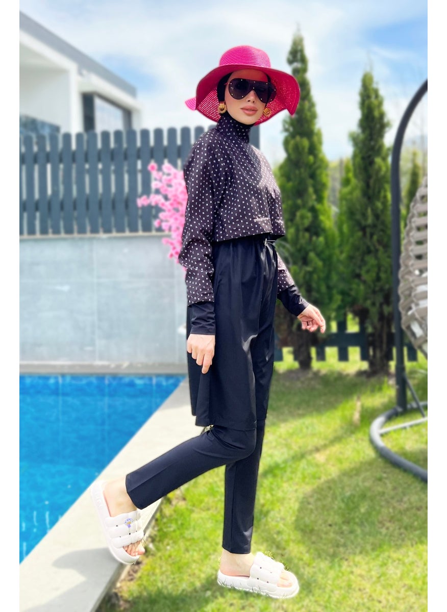Remsa Mayo Remsa Swimsuit Remsa Parachute Fully Covered Hijab Swimsuit R045 Black Monogram  - Image 5