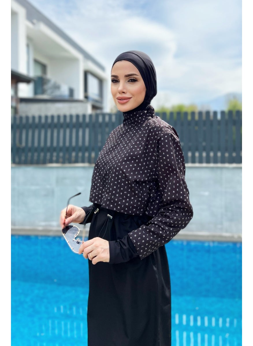 Remsa Mayo Remsa Swimsuit Remsa Parachute Fully Covered Hijab Swimsuit R045 Black Monogram  - Image 2