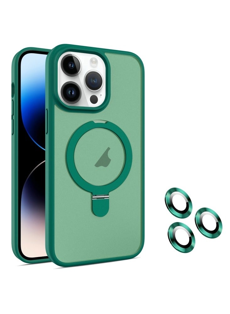 Kannzz iPhone Magnetic Case for Case [Compatible with MagSafe] Camera Lens Protector Plating Luxury Cover for Women Men Clear Soft TPU Shockproof Protective Phone Case - Green - Image 1