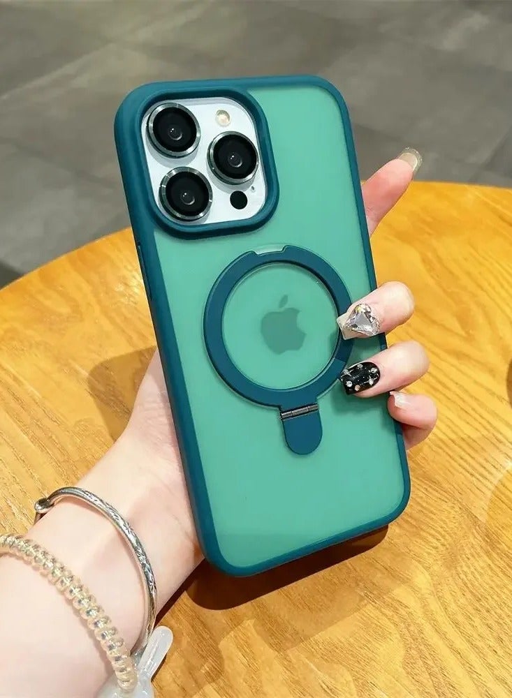 Kannzz iPhone Magnetic Case for Case [Compatible with MagSafe] Camera Lens Protector Plating Luxury Cover for Women Men Clear Soft TPU Shockproof Protective Phone Case - Green - Image 2