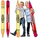 Lunmon 2 Pieces 4331 Inch Jumbo Inflatable Crayons Balloons Neon Large Blow up Crayons Decor Set Giant Crayon Prop for Party Supplies Favor DecorationsYellow Red - Image 3