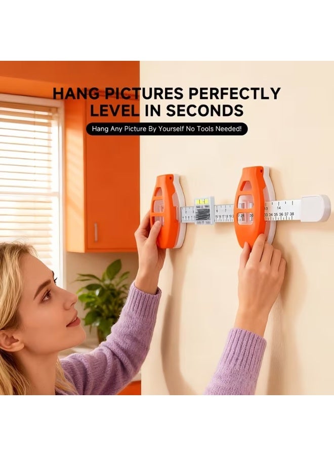 Picture Frame Hanging Tool with Built-in Level, Nail Positioner, and Measuring Ruler - Image 2