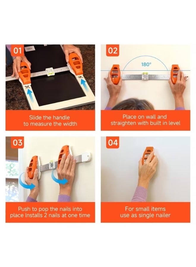 Picture Frame Hanging Tool with Built-in Level, Nail Positioner, and Measuring Ruler - Image 5