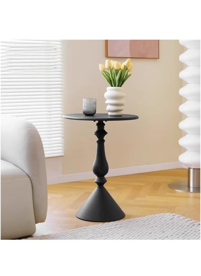 Beauenty - Metal Coffee Table, Nordic Sofa Side Cabinet Living Room Home Small Coffee Table Modern Minimalist Corner, Metal Iron Outdoor Round Table Weather Resistant Anti-Rust Outdoor End Table - Image 1