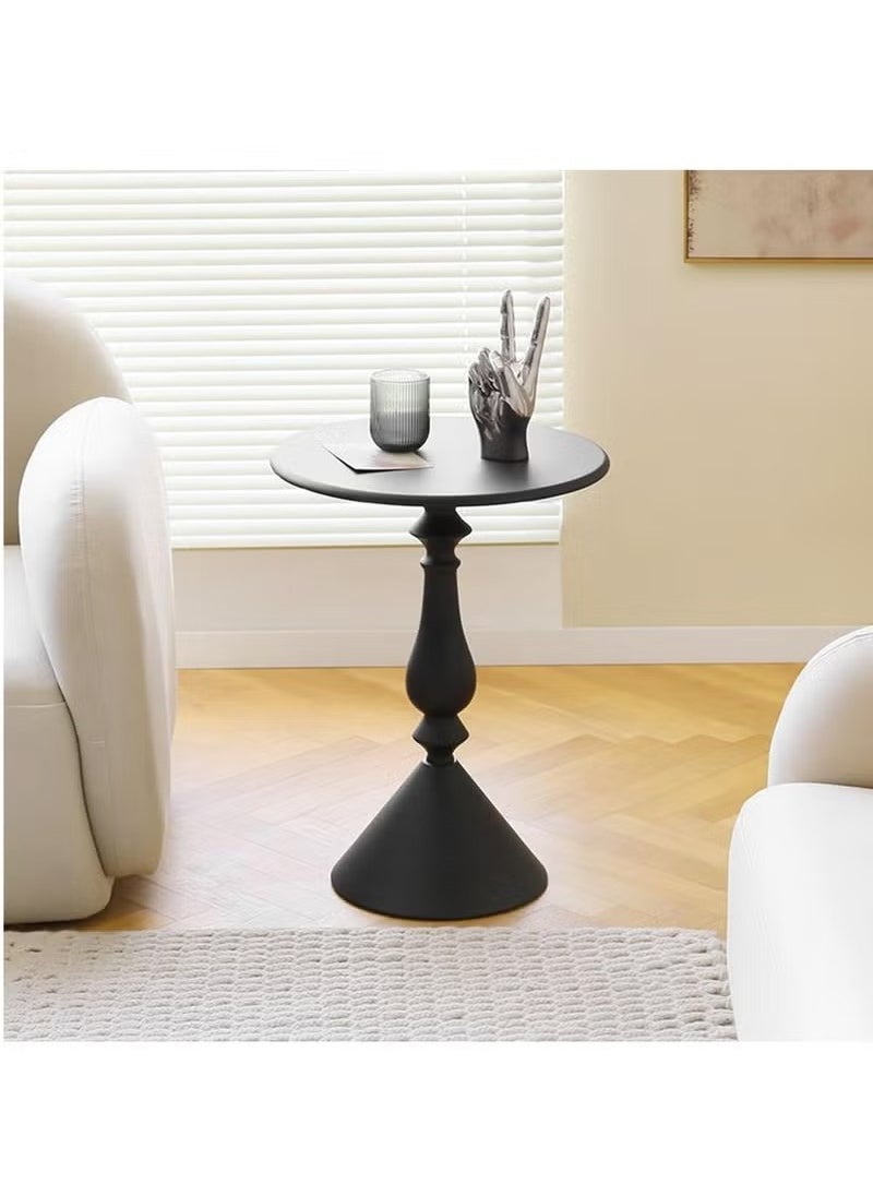 Beauenty - Metal Coffee Table, Nordic Sofa Side Cabinet Living Room Home Small Coffee Table Modern Minimalist Corner, Metal Iron Outdoor Round Table Weather Resistant Anti-Rust Outdoor End Table - Image 1