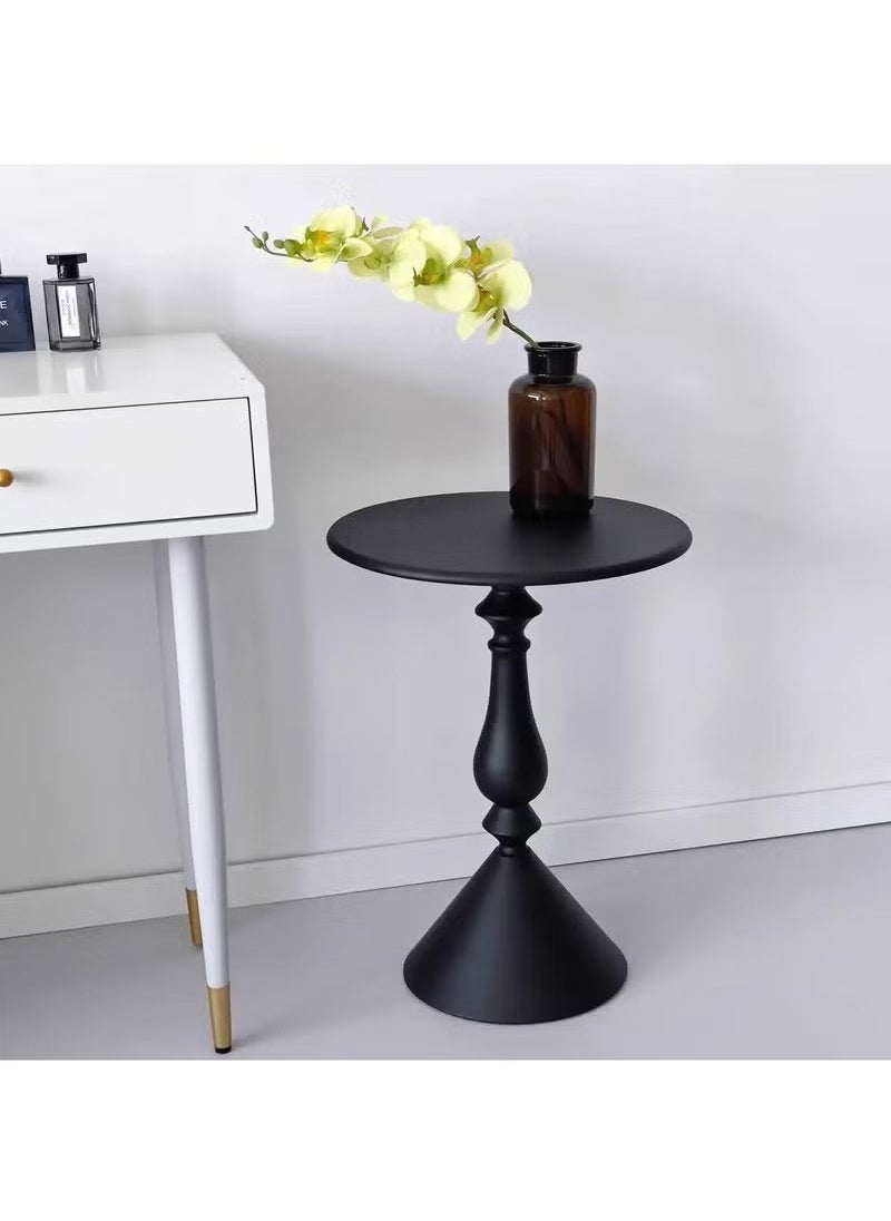 Beauenty - Metal Coffee Table, Nordic Sofa Side Cabinet Living Room Home Small Coffee Table Modern Minimalist Corner, Metal Iron Outdoor Round Table Weather Resistant Anti-Rust Outdoor End Table - Image 1