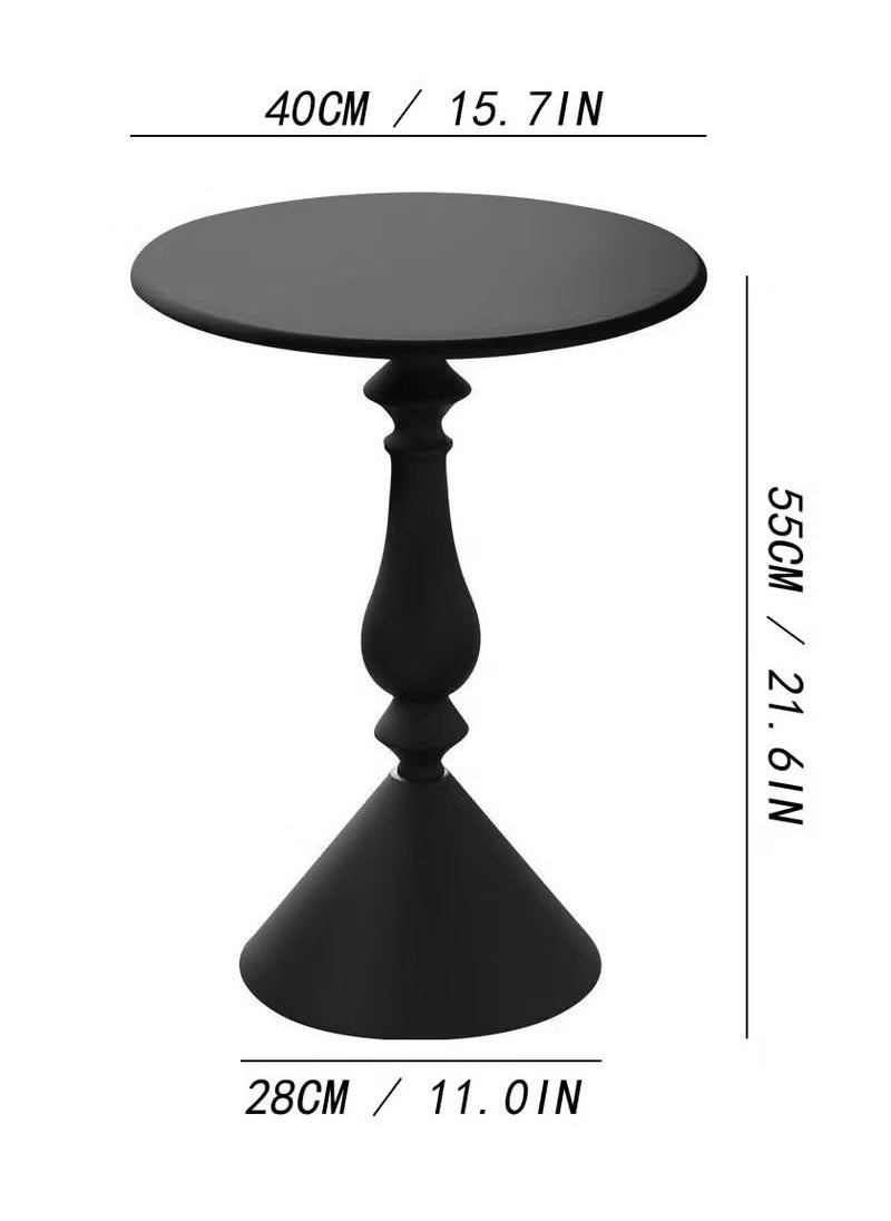 Beauenty - Metal Coffee Table, Nordic Sofa Side Cabinet Living Room Home Small Coffee Table Modern Minimalist Corner, Metal Iron Outdoor Round Table Weather Resistant Anti-Rust Outdoor End Table - Image 1