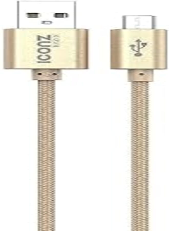Iconz xbr05g bazix aluminum micro usb cable, 2.1 ampere - gold