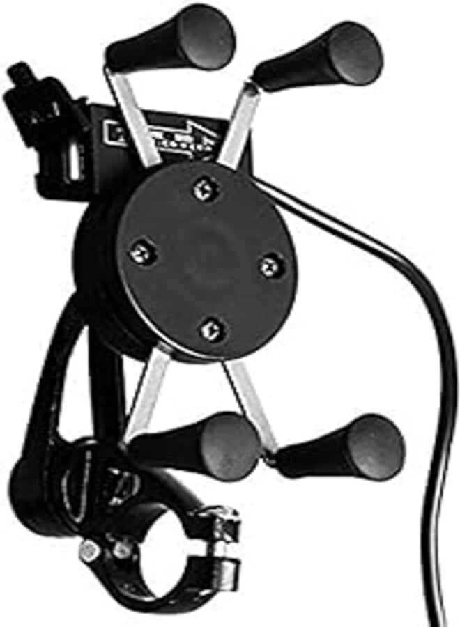 CELERITAS New Criss-Cross/Spider Design Mobile Holder with USB Charger for Hero MotoCorp Karizma