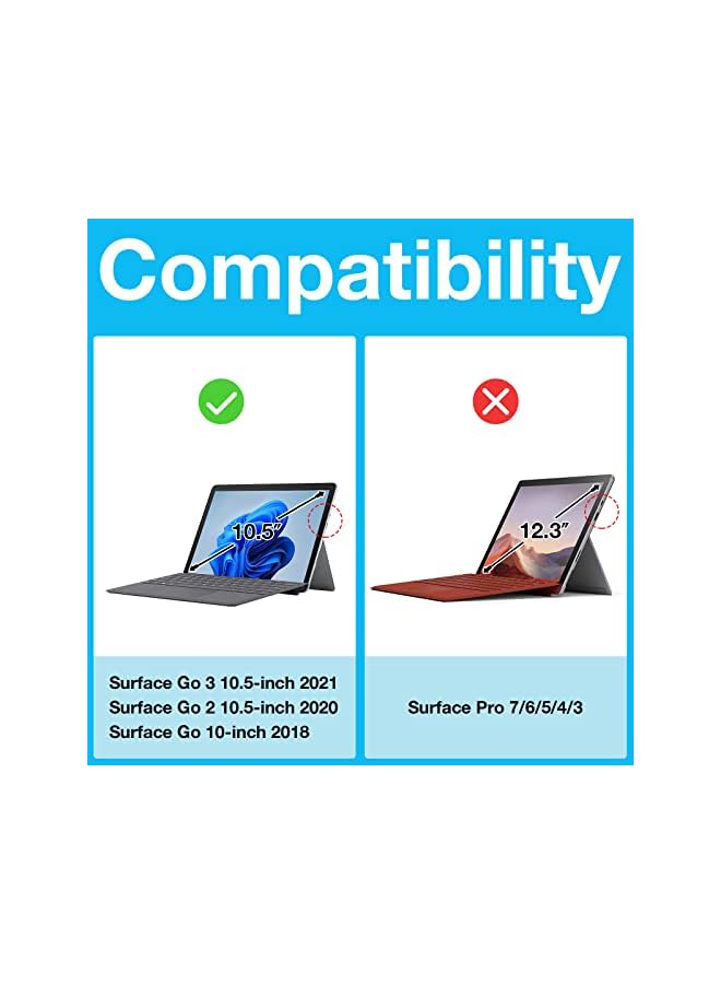 Procases Keyboard Case For Surface Go 3 2021/Surface Go 2 2020/ Surface Go 2018, Slim Pu Leather Lightweight Protective Cover With Magnetically Detachable Wireless Keyboard For Surface Go 3/2/1 -Black - Image 2