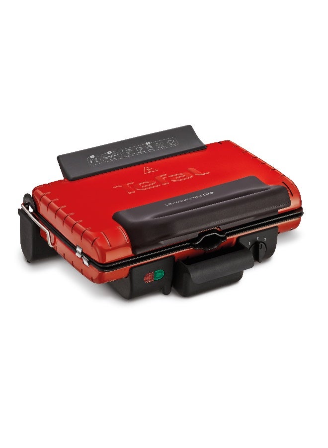 Tefal Ultracompact Grill, Comfort with Barbecue Position and Adjustable Thermostat, for indoor grilling 1700 W GC302528 Red - Image 1