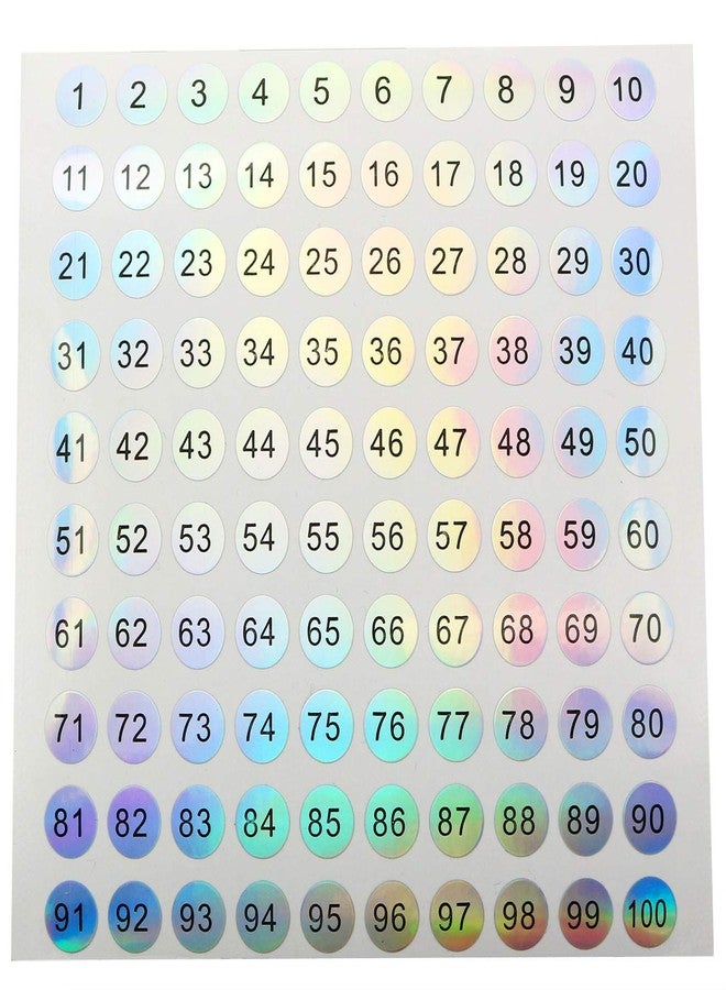 Ruiwaer 8 Sheets Consecutive Laser Number Stickers Small Round Labels Self Adhesive Tags Stickers Home School Office Decoration (4 Sheets 1 to 100 + 4 Sheets 101 to 200) - Image 3