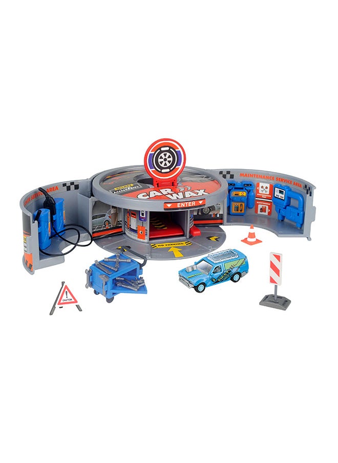 Snapkid - SNAP KIDS Mini Service Station Play Set (Car Wax) – 5 PCS 1:64 Free Wheel Die-cast Vehicles | 15 PCS Accessories | Windows Box Packaging | Educational Car Wash Toy for Kids - Image 1