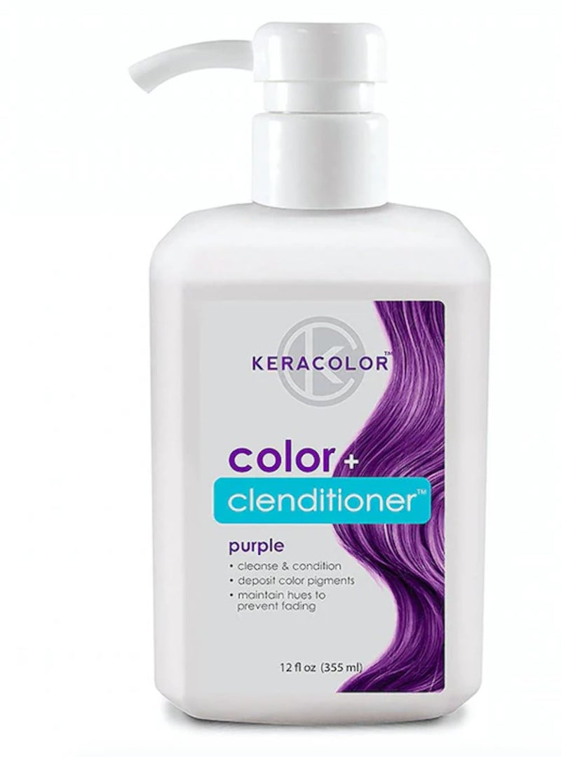 KERACOLOR Keracolor Clenditioner PURPLE Hair Dye  Semi Permanent Hair Color Depositing Conditioner Crueltyfree 12 Fl Oz