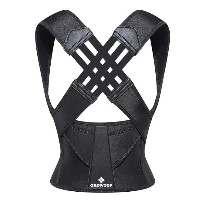 GROWTOP neoprene Posture Corrector Belt For Men & Women | Back Pain Relief Posture Corrector | Shoulder, Back Support Belt | Back Straightener Brace For Spine | Clavicle Support | Universal Size - Image 3