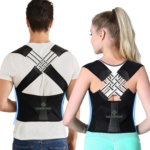 GROWTOP neoprene Posture Corrector Belt For Men & Women | Back Pain Relief Posture Corrector | Shoulder, Back Support Belt | Back Straightener Brace For Spine | Clavicle Support | Universal Size - Image 1
