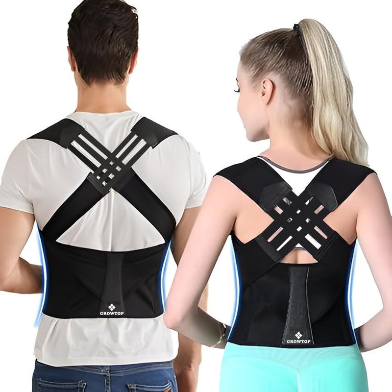 GROWTOP neoprene Posture Corrector Belt For Men & Women | Back Pain Relief Posture Corrector | Shoulder, Back Support Belt | Back Straightener Brace For Spine | Clavicle Support | Universal Size - Image 4