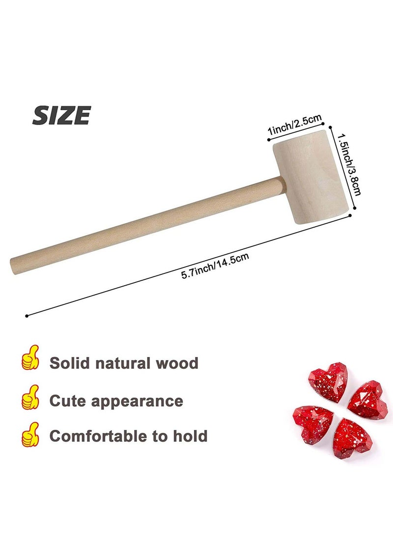 Generic - Mini Wooden Hammers, Kids Playing Learning Hammer Tools, Tiny Food Cracker Hammers, Miniature House Hammer Mallet Tools, Multi Purpose Hammer, Educational Toy for Kids, 20PcsRound - Image 1